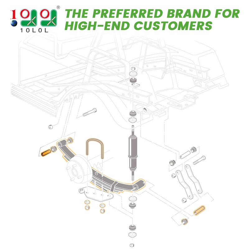 10L0L Golf Cart Heavy Duty Rear 4-Leaf Spring Kit with