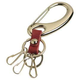 LIMITED SELECT M75 Genuine Leather, Made in Japan, Carabiner, Key Ring, Mind-in-Japan, E-Red