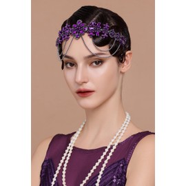 BABEYOND 1920s Flapper Headpiece Roaring 20s Headband Great Gatsby Headband Chain for Women Vintage Hair Accessory