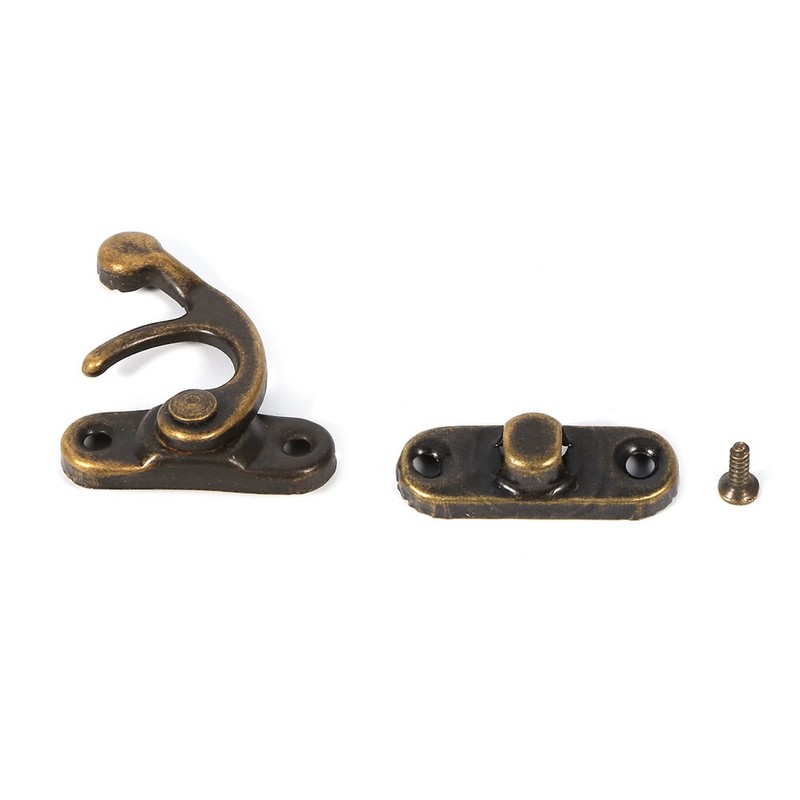Latch Hasp, Antique Left/Right Latch Hook Hasp Iron Horn Lock