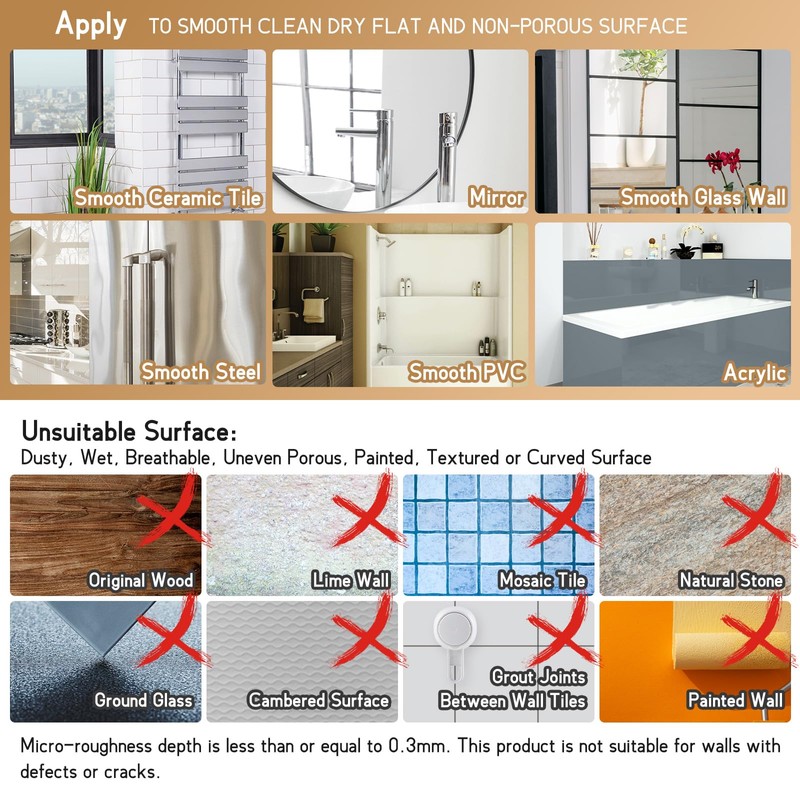 LEVERLOC Razor Holder for Shower 2 Pack, Powerful Suction Cup