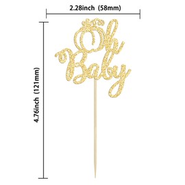 24 piezas de decoración de calabaza, diseño de calabaza, diseño de otoño, decoración de tartas de calabaza, decoración de pasteles para calabaza, revelación de género, suministros de fiesta de cumpleaños para niños, color dorado