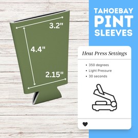 TahoeBay Blank Pint Glass Sleeves (6-Pack) 16 Ounce Insulating Foam Collapsible Beer Drinking Cup Holder (Sage)