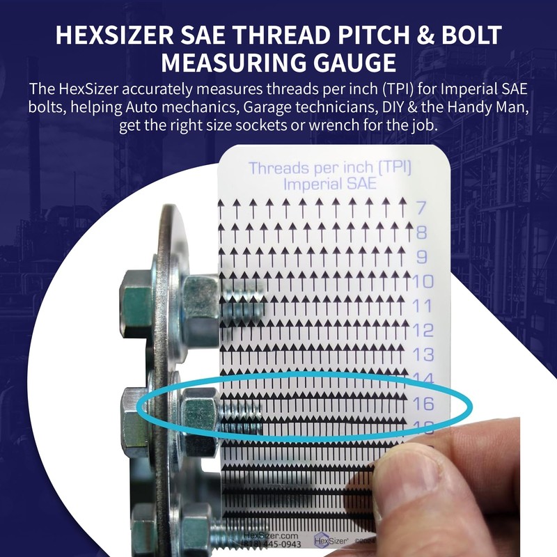 HexSizer - SAE Hex Nut and Bolt Size Gauge Tool