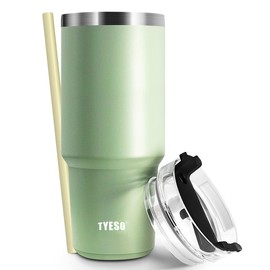 TYESO Tumbler with Straw, Water Bottle, Sports Bottle, Straw Bottle with Lid, Vacuum Insulated, 30.5 fl oz (900 ml), Vacuum Quenchure, Thermos, Exercise, Multicolor, Direct Drinking, Hot and Cold