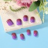 24 Pcs Purple Glitter Press on Nails Short Medium Square