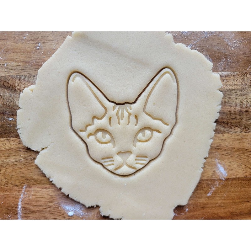 Devon Rex Cat Cookie Cutter, 3 inch, Face Shape