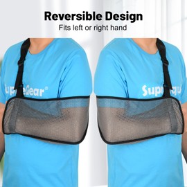 supregear Mesh Arm Sling, Adjustable Lightweight Comfortable Shoulder Arm Immobilizer Sling Breathable Right Left Shoulder Stabilizer Support for Injured Arm Elbow Wrist Hand (Dark Grey)