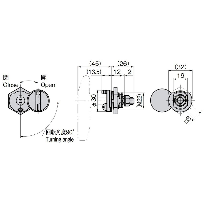 Takigen A-146-3 Locking Handle with Sealing Screws