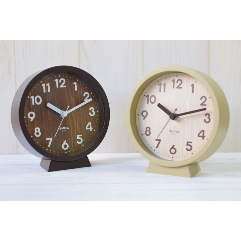 MAG W-770N-Z Table Clock, Analog, Compote, Silent, Continuous Second Hand,