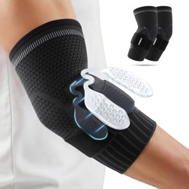 CAMBIVO Tennis Elbow Brace with Dual Gel Pads, Adjustable Forearm Compression Support for Tennis & Golfer’s Elbow, Sports and Work, 1 Pair