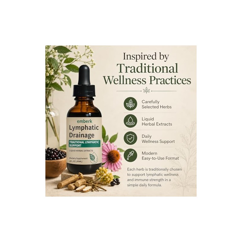 Lymphatic Drainage Drops, 2000mg Herbal Blend with Elderberry & Echinacea