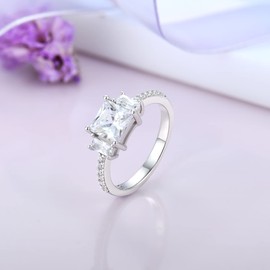 Starchenie Promise Ring, 925 Sterling Silver Wedding Anniversary Ring for Women