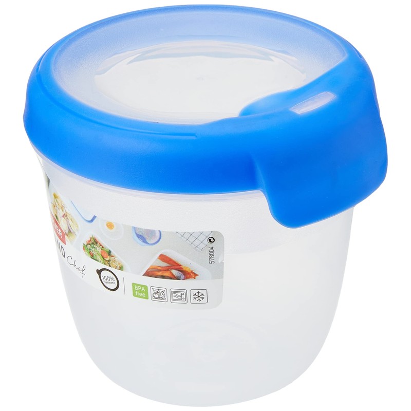 Curver Food Container Round 0,4l in Transparent/Blue, 15 x 10