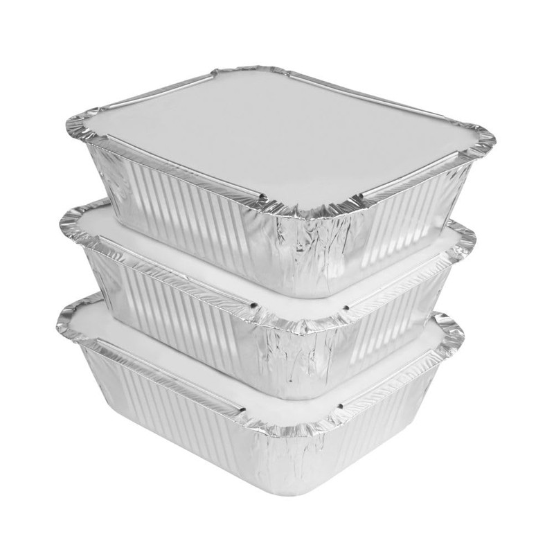 Caterpack Foil Trays With Lids, Small, Disposable Food Containers, 12.5cm