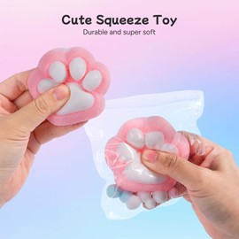 Bounlgsr 4 Pcs Taba Squishies Toy, Taba Squishies Chicks, Hamsters, Cat's Paws, Cat Soft Slow Rising Stress Relief Sensory Toys for Kids and Adults Anxiety Relief, Party Favors