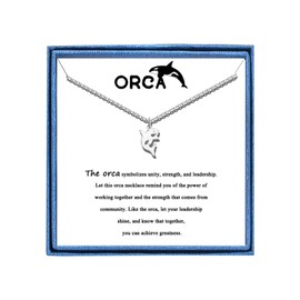 PARTNER Charm Orca Necklace Gifts for Women Orca Gifts for Women Killer Whale Silver Stainless Steel Necklace for Women (Orca)
