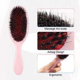 GlamorDove Nylon Teeth Boar Bristle Hair Extension Brush Cushion Hair Brush for Women Styling Smoothing Detangling