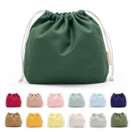 Moe Life Drawstring Bag, Small, Large, Plain, Drawstring Bag, Stylish, Cute, Japanese Colors, 21 Colors, Canvas, Large Children's Inner Bag, 13,000 Years Green, Drawstring Bag