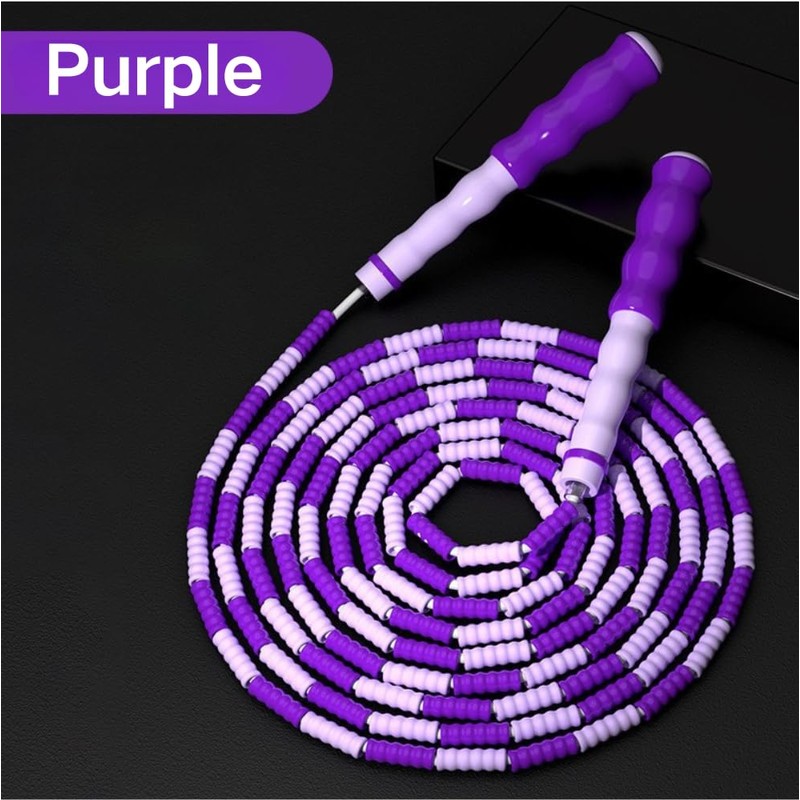 Soft Beaded Jump Rope for Kids Women, Tangle-Free Skipping Rope,