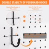INCLY 176PCS Extra Thick Pegboard Hooks, 1/4" Heavy Duty Black