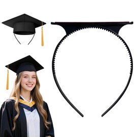 Bachelor Hat Headband, Graduation Hat Headband Insert Black, Graduation Hat Accessories, Graduation Hat Holder, Graduation Hat Headband for Securing Graduation Hairstyle (Black-B)