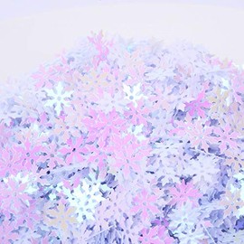 Angel Malone Approx. 750 Pcs of 9mm Festive Snowflake Sequins Christmas Confetti Card Making, Scrapbooking, Sewing, Wedding Favors - UK SELLER (Azure)