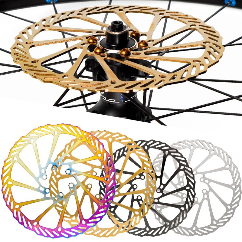 Chooee 203mm Disc Brake Rotor，MTB Brake Rotor 203mm With Bolts，2pcs，Gold