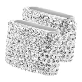 Ciieeo 2pcs Rhinestone Sunglass Holder Car Stylish Eyeglass Hangers for Car Interior Space Saving Aluminum Alloy Sunglasses Holders Versatile Design for Eyewear Protection