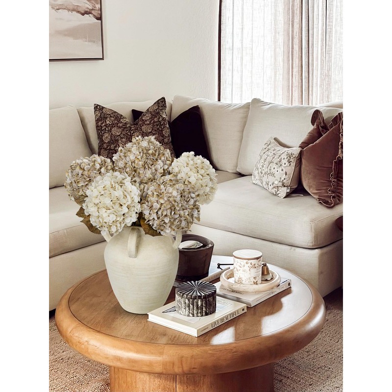 Large Artificial Hydrangea Flowers Real Touch, 25.5" Fall Hydrangeas for