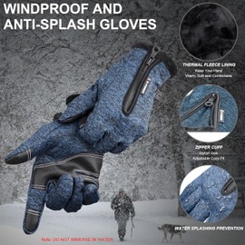 Winter Gloves for Men and Women, Anti Slip Touchscreen Windproof Cycling Gloves, Warm Gloves Cold Weather Cycling Gloves for Walking Riding Driving,Blue