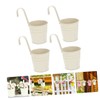 CAXUSD 4pcs Iron Hanging Flower Buckets with Detachable Hooks Balcony