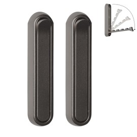 iHangers Foldable Heavy-Duty Wall Hooks, 2-Pack Gold Aluminum Alloy Screw-Mounted Hooks for Towels, Coats, Bags - 18 lbs Load Capacity, Rustproof Design for Bathroom, Kitchen, Entryway (Space Grey)