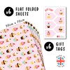 Pink Wrapping Paper - Cupcake Pattern - 6 Sheets of