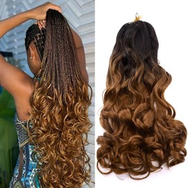 Amir Hair 8 packs French Curly Braiding Hair 26 Inch Loose Wave Braiding Hair Pre Stretched Synthetic Hair Extensions (b29)