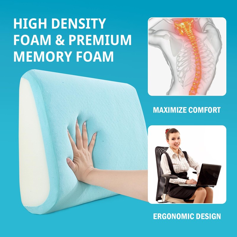 HOMBYS Lumbar Support Pillow for Recliner Chair, Memory Foam Back