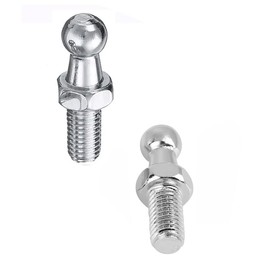 KEMANI 6pcs 10mm Ball Studs Prop Screw Bolts 5/16-18 Thread x 1/2" Gas Spring Strut M8 Fitting with Hardware Lock Nuts Washers for Gas Lift Support Strut Fitting