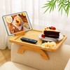 SINWANT Couch Arm Tray Table, Large Bamboo Couch Armrest Table
