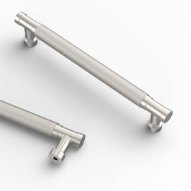 Asidrama 10 Pack 6.3 Inch(160mm) Brushed Satin Nickel Cabinet Pulls Knurled Kitchen Cabinet Handles, Cabinet Pulls Kitchen Cabinet Hardware for Cupboard Drawer Pulls