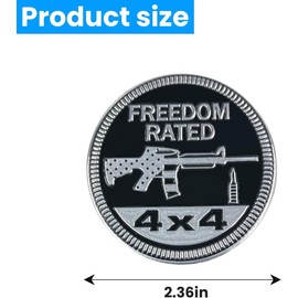 4 x 4 Car Emblem, Automotive Badge 3D Aluminum Round Emblems Decal, Decorative Stickers for Auto Interior and Exterior, Compatible with Most Vehicles Trucks SUV RV (Style D)