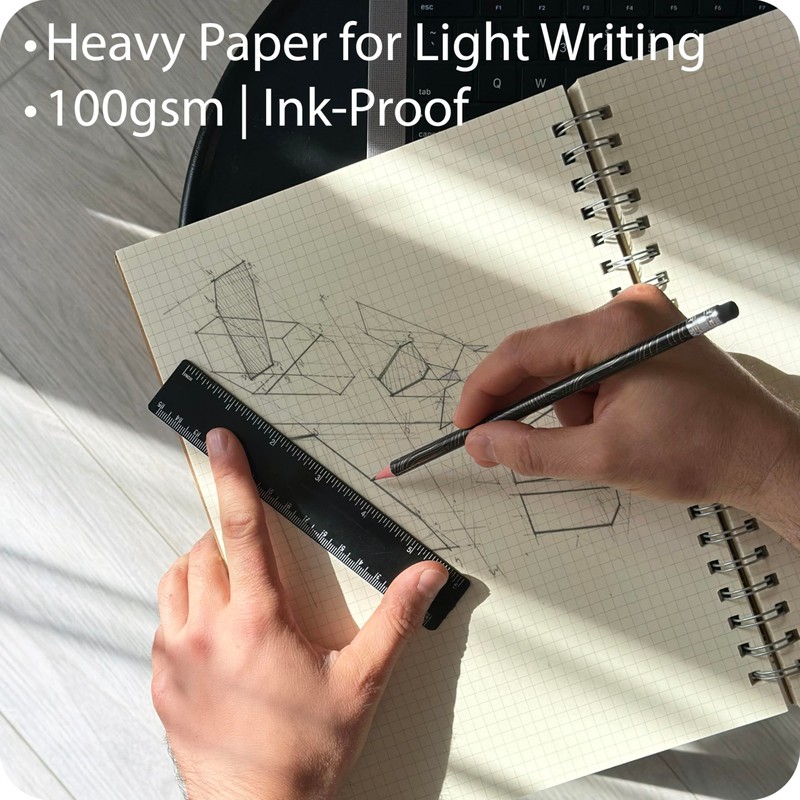 le vent 2 pack Grid Paper Large Spiral Notebook 8.5