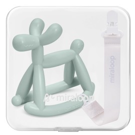 Miraloop Baby Teether Toys for Teething Relief, Teething Toys 3-6 Months Food Grade Silicone Teether with Storage Box and Pacifier Clip, Baby Essential (Green with Box)