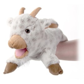 The Petting Zoo Goat Stuffed Animal Plushie, Gifts for Kids, Puppetz Animals, White Goat Plush Toy 15 Inches