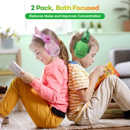 cumunebula 2Pack Ear Defenders Children - Kids Ear Defenders for Autism, Toddler, Children Age 3-16 Years Old - Noise Cancelling Headphones for Kids for Concerts, Air Shows, Fireworks - 28dB SNR