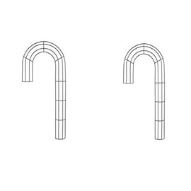 Floral Garden (2) Wire Metal Candy Cane Hook Wreath Form Christmas Design DÃ©cor Anytime Door Wall Holidays Oblong Events Parties Support - Steelpangal