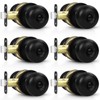 Estmoon 6 Pack Door Knobs, Matte Black Privacy Door Knob