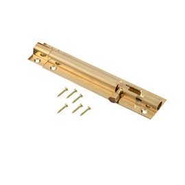 Leliafleury Door Bolt Lock 6 Inch Brass Door Latch Barrel Sliding Bolt Solid Security Lock Latch for Bathroom Bedroom Shed (Gold)