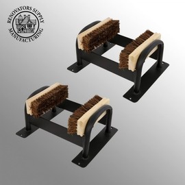 Renovators Supply Manufacturing Boot Scraper 12 in. Black Wrought Iron Floor Mount Boot Brush Scraper Pack of 2