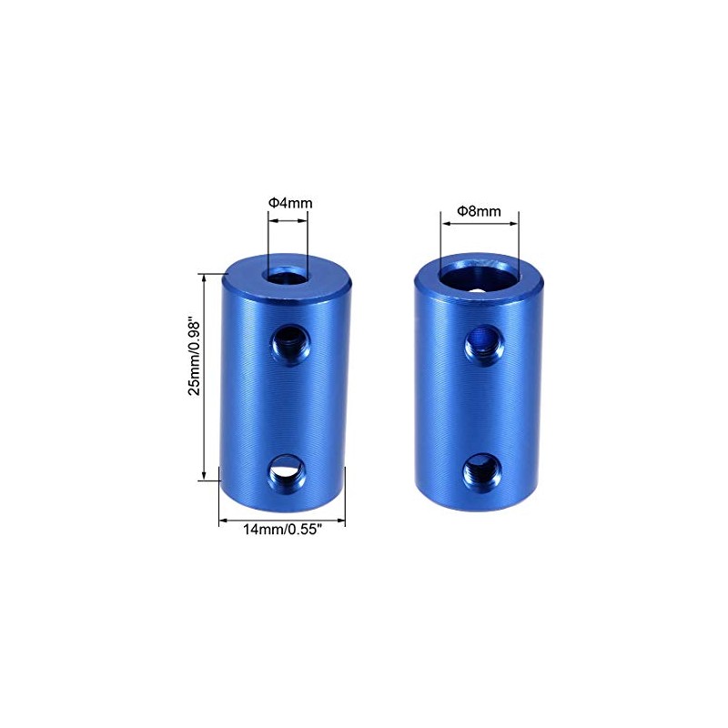 uxcell 4mm to 8mm Bore Rigid Coupling Set Screw L25XD14
