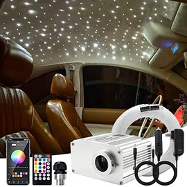 ATOKEE Starlight Headliner Kit, 10W RGBW LED FiberÂ OpticÂ Lights Twinkle Effect for Car HomeÂ Ceiling Decoration, Car Interior Roof Star Lights withÂ APP / RemoteÂ Music Control, 150pcs*0.03in*6.5ft